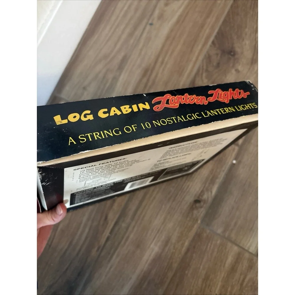 Log cabin lantern lights string of 10 nostalgic lantern lights- new